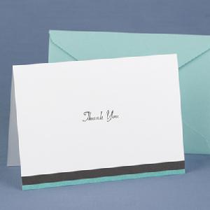 90977 Trimmed Thank You Cards Aqua