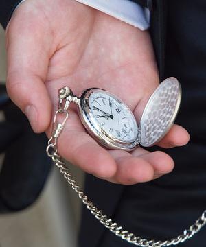 9175 Brushed Silver Pocket Watch