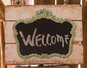 Vintage Framed Chalkboard on Faux Wood