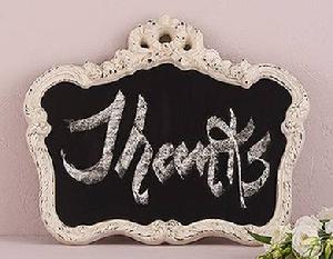 Chalkboard in Aged White Vintage Frame