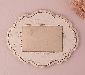 Distressed White Framed Ring Cushion