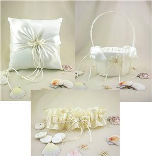 Love By The Sea Ring Pillow, Flower Girl Basket and Garter