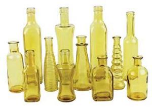 N3203AMB Amber Vintage Bottles