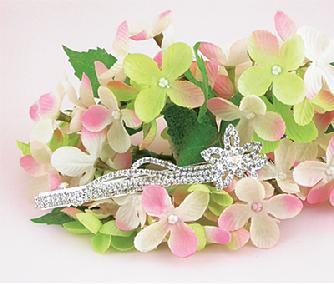 HB39-12 Crystal Flower Hair Barrette